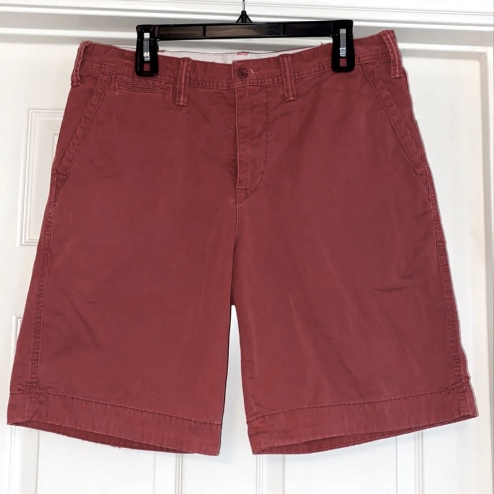 Red polo Ralph Lauren chino shorts